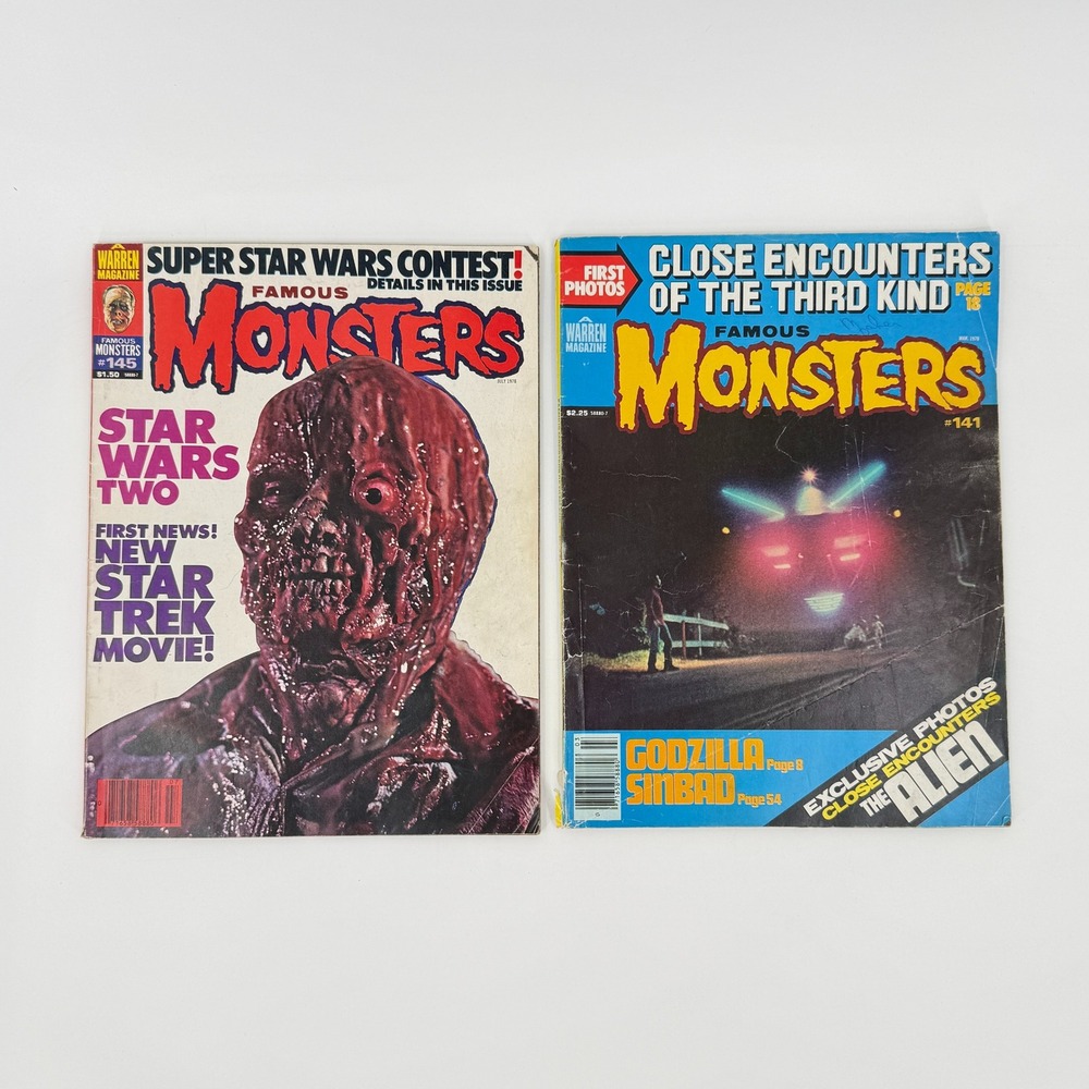 Famous Monsters of Filmland Lot #141 #145 1978 Star Wars Close Encounters Horror